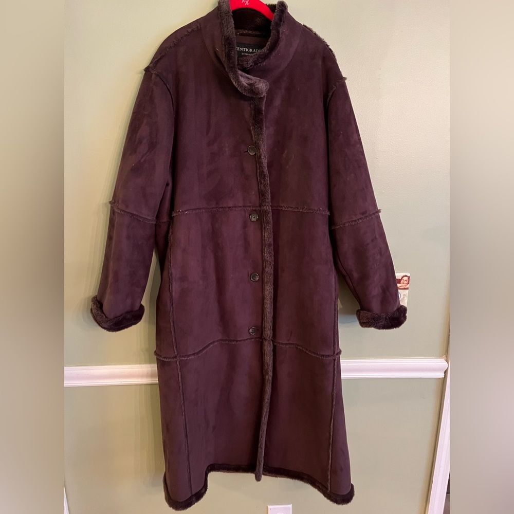 Centigrade Brown Suede Coat